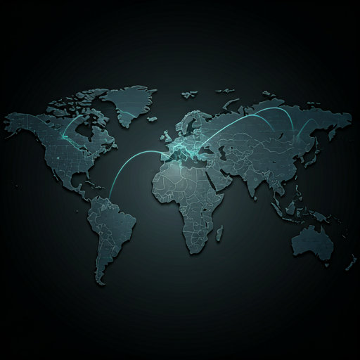 High-tech dark world map